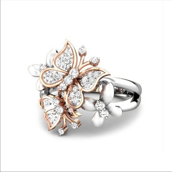 NWT sterling silver two tone butterfly ring size 6 - Picture 4 of 5